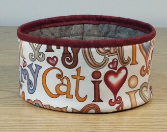 Quilted Fabric Bowl (UNBL17) I Love My Cat