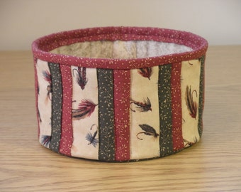 Quilted Fabric Bowl (UNBL08) Fishing Flies