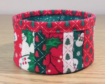Quilted Fabric Bowl  (XBL32) Christmas