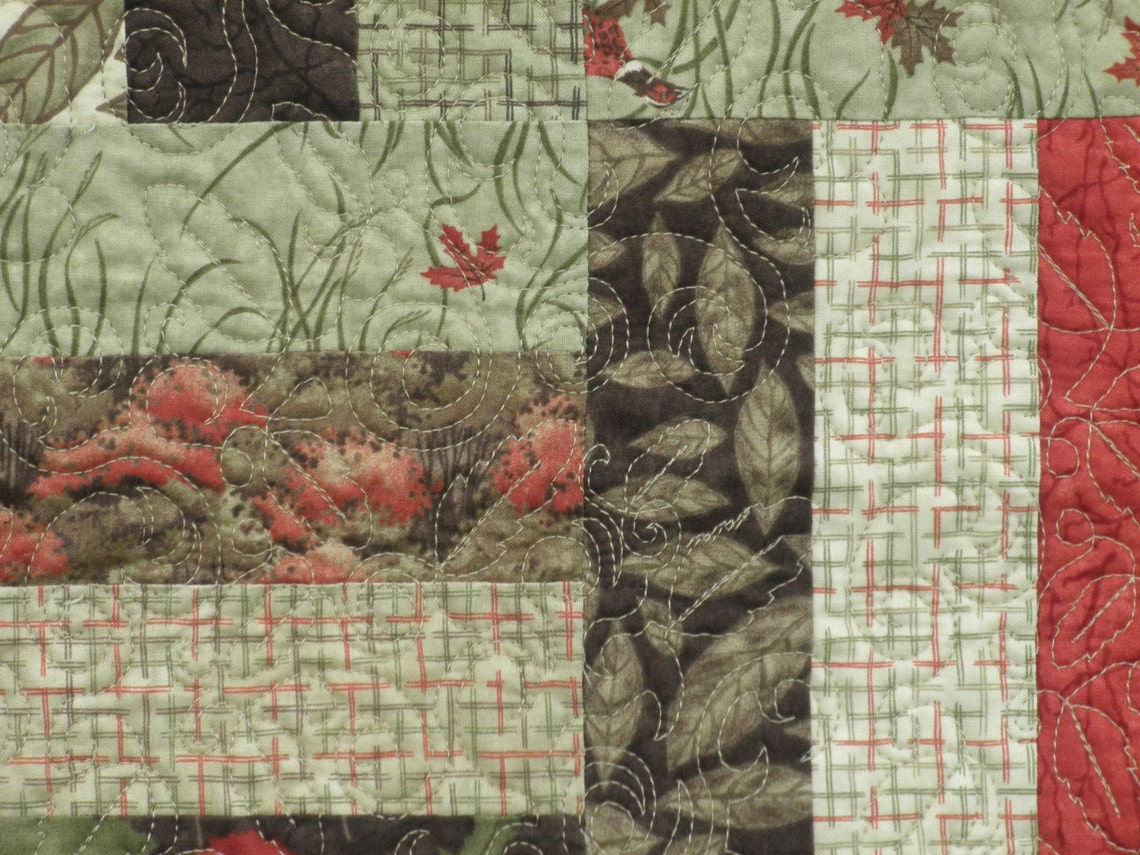 Rail Fence Lap Quilt (QLT07) Leaves - Etsy