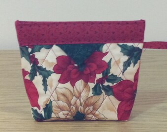 Quilted Snap Bag (SB822) Poinsettia