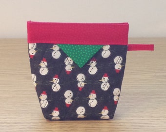 Quilted Snap Bag (SB623) Snowmen