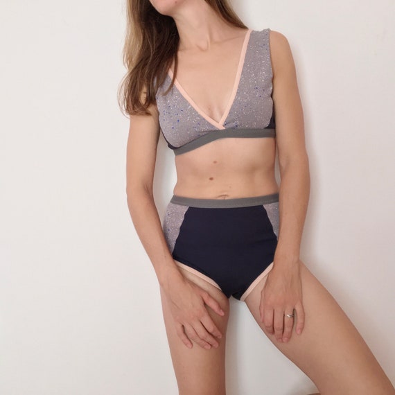 Bralette & High-rise Knickers in Soft Cotton Jersey // Comfortable  Breathable Lingerie Handmade by LSL for Her 
