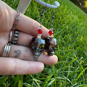 Crystal Skull Earring Etsy