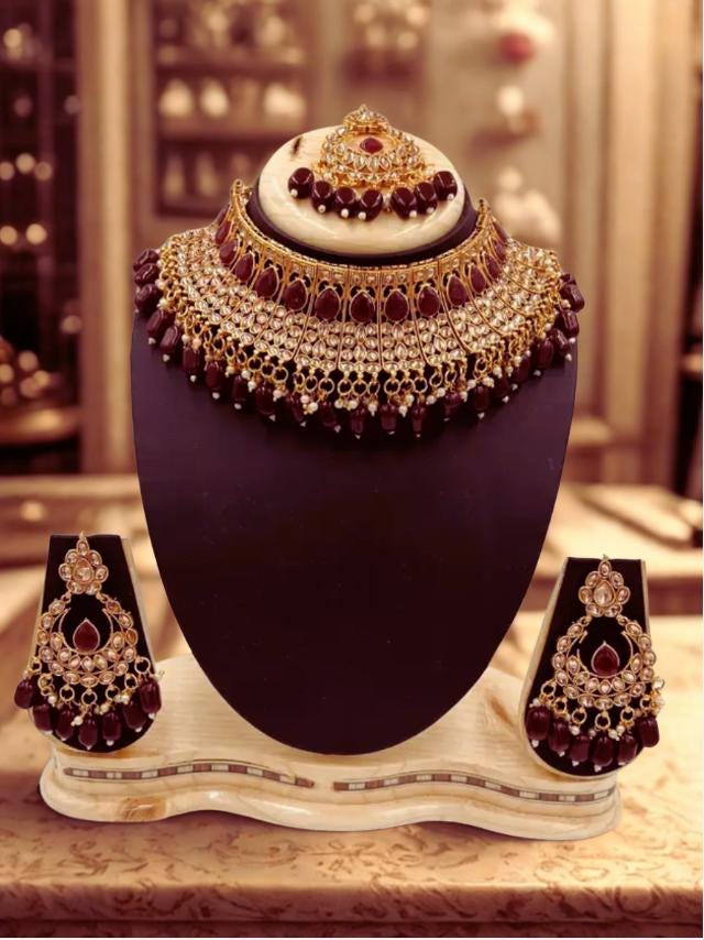 Kundan Jewellery Bridal Julri Set Dulhan Ka Haar Set Top