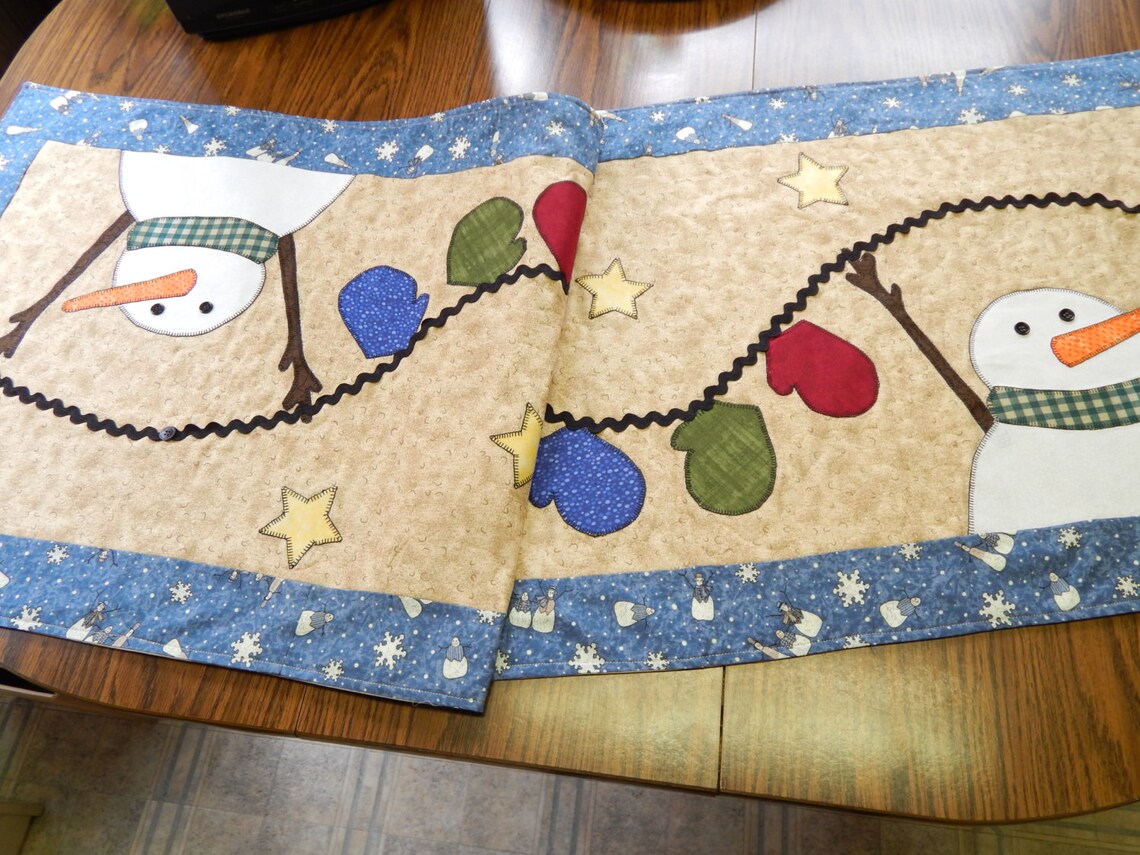 Snowman Table Runner Etsy