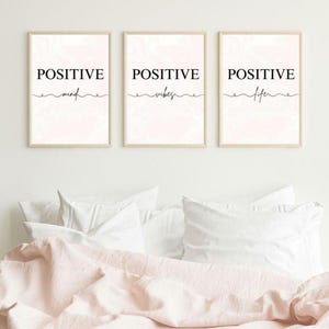 Set of 3 Printable Wall Art, Pink Positive Affirmation Poster ...