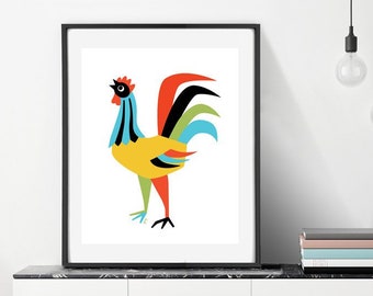 Rooster Art Print Etsy