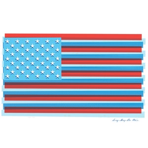 Pop Art Flag Print, Modern Americana Wall Art, Farmhouse Modern Flag Art, Retro Vintage Patriotic Art image 3