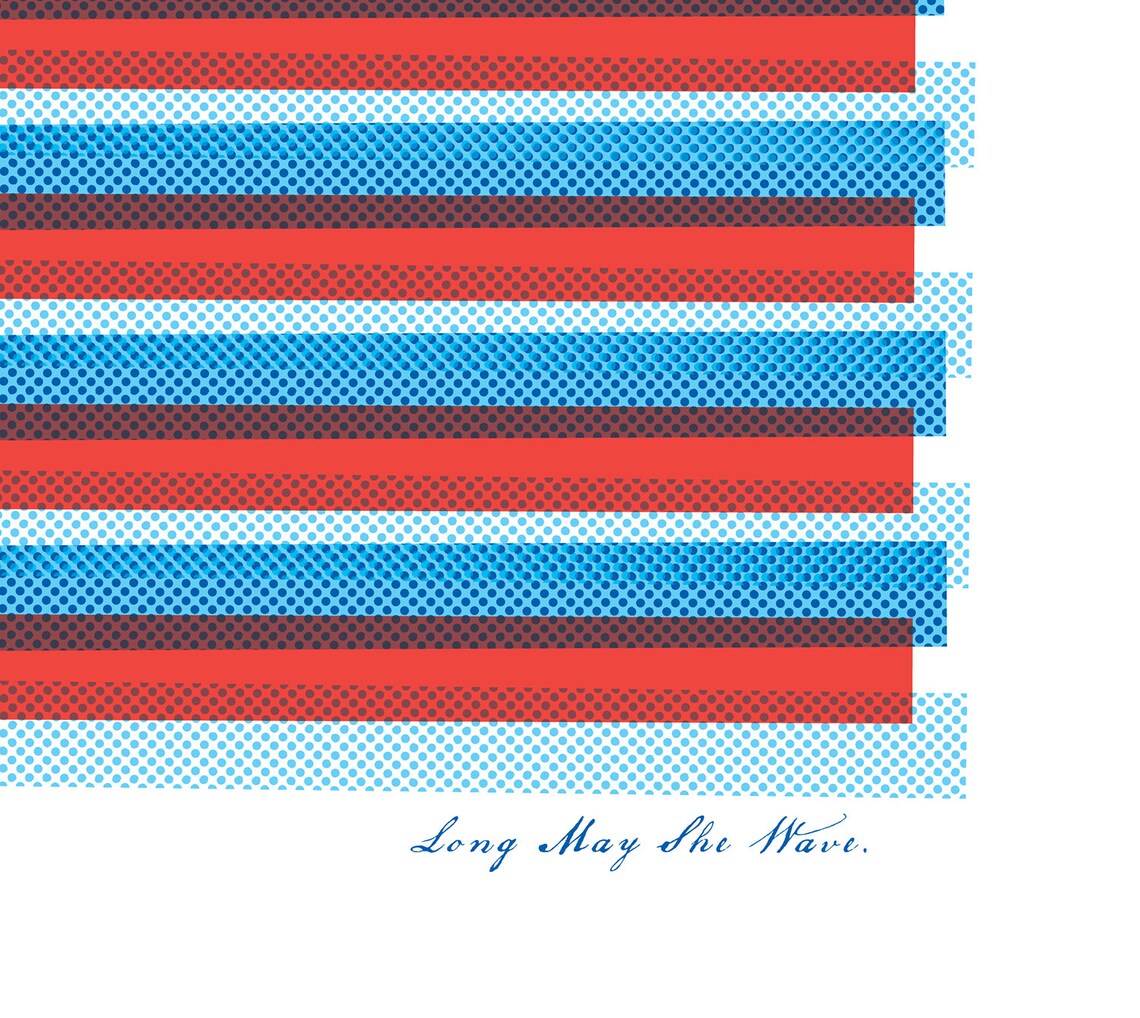Pop Art Flag Print, Modern Americana Wall Art, Farmhouse Modern Flag