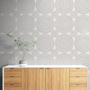 Décoration murale géométrique circulaire, papier peint à motif circulaire minimaliste bohème, traditionnel et papier peint autocollant