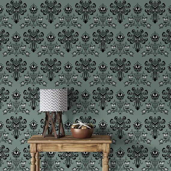 Haunted Mansion Wallpaper Mural, Horror Decor, Peel and Stick