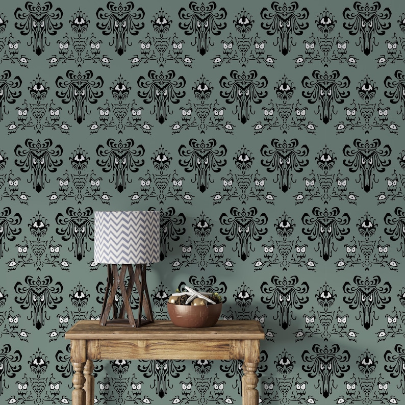 Haunted Mansion Wall Mural, Horror House Wallpaper, Traditional and Peel and Stick Wallpaper - L163