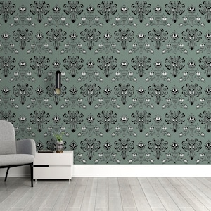 Haunted Mansion Wall Mural, Horror House Wallpaper, Traditional and Peel and Stick Wallpaper - L163