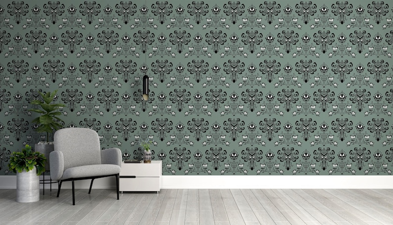 Haunted Mansion Wall Mural, Horror House Wallpaper, Traditional and Peel and Stick Wallpaper - L163