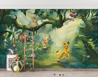 Lion King Wallpaper: Jungle Animals Kids Room Decor (Peel and Stick)