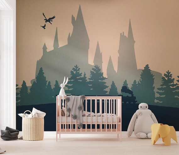Wizard's Castle Wall Mural, Magical Nursery & Kids Room Decor, Custom Sizes Available - Traditional and Peel and Stick Wallpaper