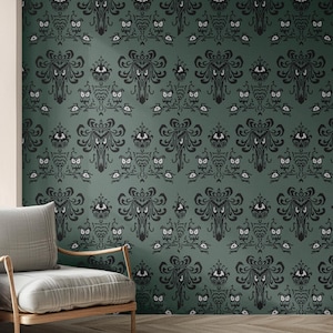 Haunted Mansion Wall Mural, Horror House Wallpaper, Traditional and Peel and Stick Wallpaper - L163