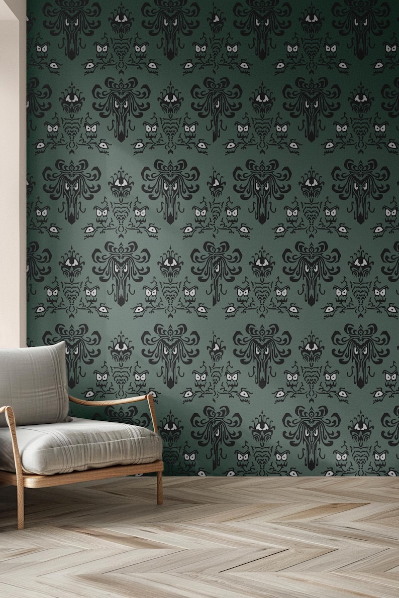 Haunted Mansion Wall Mural, Horror House Wallpaper, Traditional and Peel and Stick Wallpaper - L163