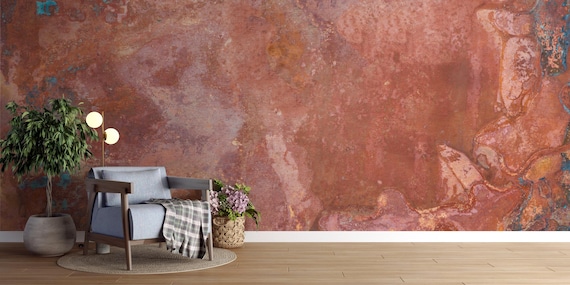 Old Copper Texture Wallpaper, Old Copper Wall Decor, Traditional and Peel and Stick Wallpaper