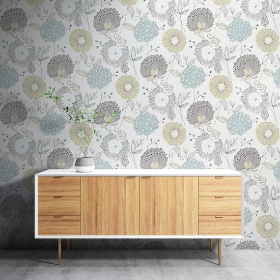 Chic Floral Wallpaper for a Modern Home, Elegant Floral Home Decor, Traditional and Peel and Stick Wallpaper