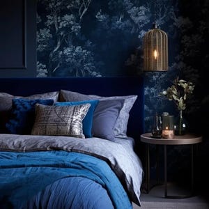 Midnight Blue Forest Wallpaper - Vintage Toile Tree Pattern Peel and Stick Wall Decor

Midnight Blue Wallpaper, Dark Forest Wallpaper, Blue Toile Mural, Botanical Tree Pattern, Woodland Wall Decor, Moody Forest Wallpaper, Navy Botanical Wallpaper, Elegant Dark Wall Mural, Vintage Toile Wallpaper, Enchanted Forest Design, Deep Blue Wall Art, Luxury Wallpaper Mural, Classic Botanical Print