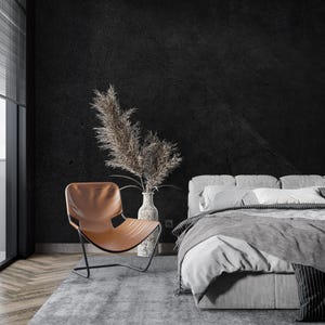 Black Concrete Wallpaper, Concrete Wall Mural, Traditional and Peel and Stick Wallpaper