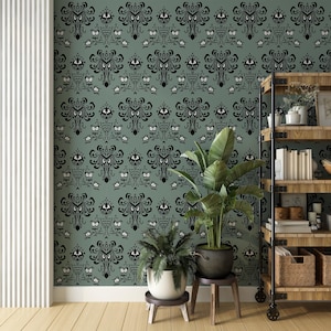 Haunted Mansion Wall Mural, Horror House Wallpaper, Traditional and Peel and Stick Wallpaper - L163