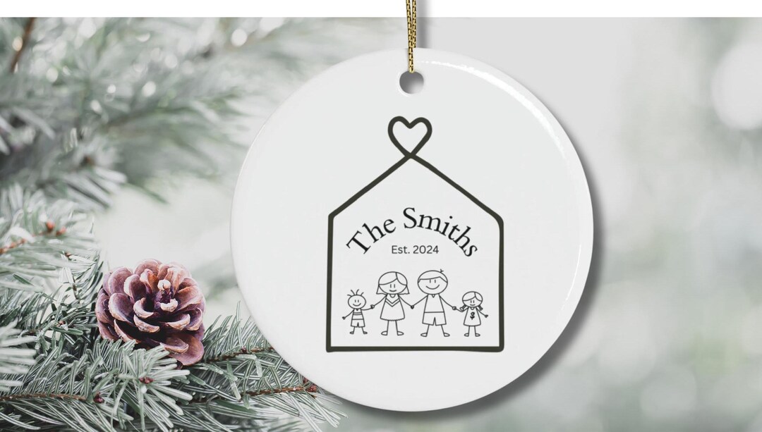 Personalized Family Christmas Ornament: Custom Ceramic Home Decor - Etsy