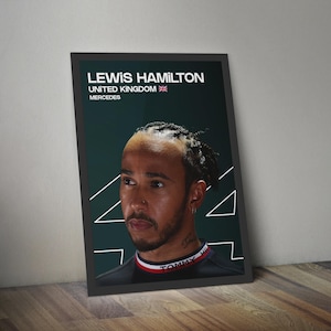 Lewis Hamilton F1 Poster: Mercedes Racing Wall Art (Digital Download A3 PNG File)