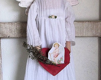 Angel Love Cloth Doll Primitive Folk Art Instant Download PDF EPattern Doll Sewing and Painting Pattern by Edna Bridges