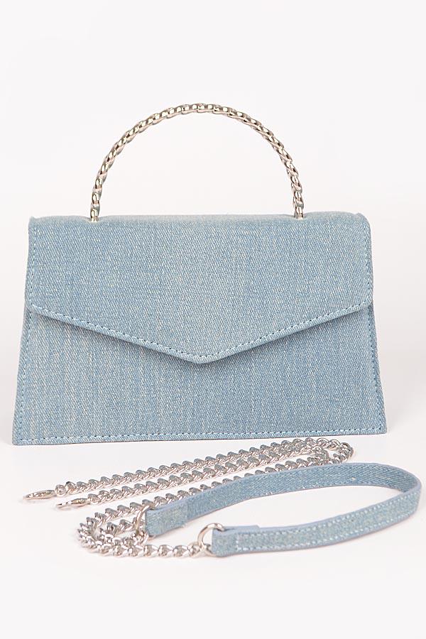 Silver and Light Blue Handbag