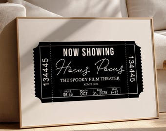 Halloween Movie Ticket Wall Art Printable | Spooky Decor (digital download)