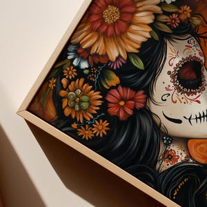 Día de los Muertos Girl and Dog Print: Sugar Skull Ofrenda Art (Digital Download) image 4