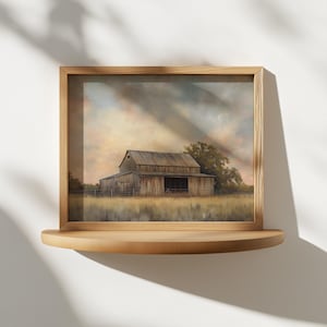 Beautiful Weathered Wood Barn PRINTABLE, Digital Download Farm Print, Old Farmhouse Digital, Farmhouse Wall Decor, Barn Digital Painting