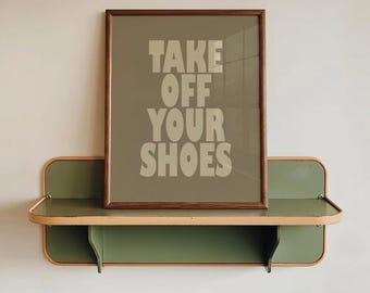 Take Off Your Shoes Entryway Printable Wall Art, Retro Typography Decor (Digital Download)