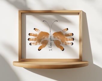 Butterfly Footprint Art: I Love You DIY Handprint Gift (Digital Download)