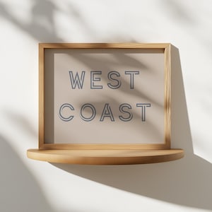 West Coast STAMPABILE, cartello aziendale West Coast scaricabile, cartello stampabile West Coast, arredamento da spiaggia per casa e azienda