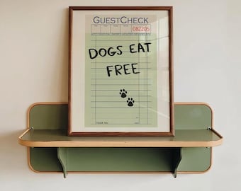 Dogs Eat Free Guest Check Wall Art PRINTABLE, Dog Cafe Decor, Dog Shelter Art, Hand Drawn Funny Dog Lover Gift, Pet Print (Digital Download)
