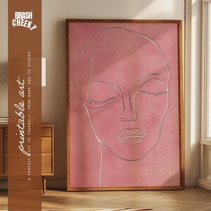 Pink Chic Abstrakt Weiblich DRUCKBAR, Statement Digitaldruck, Bester Freund druckbare Karte, Frauen im Besitz Wohnkultur, Valentinstag Geschenk