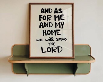 Joshua 24:15 Bible Verse Print, Hand Drawn Typography Wall Art (Digital Download)