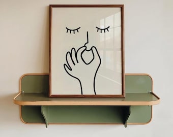 Minimalist Line Art Bathroom Print, Hand Drawn Nose Pinching Decor (Digital Download)