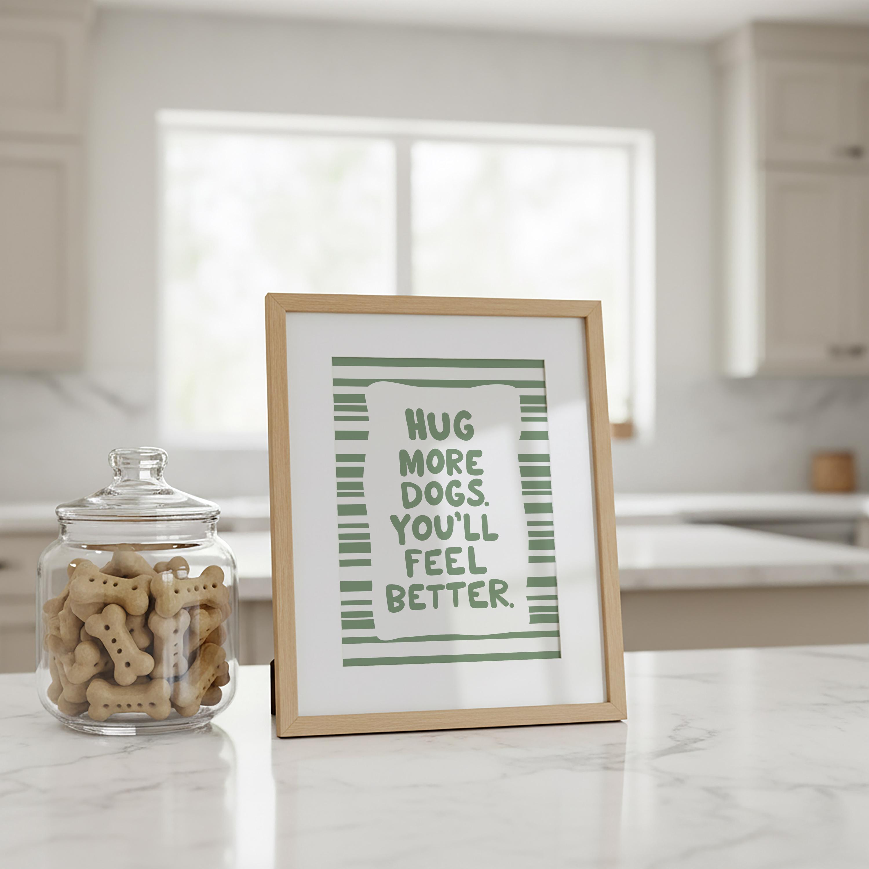 Hug More Dogs Printable Wall Art: Minimalist Pet Lover Gift (digital ...