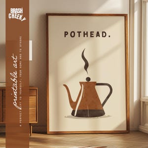 Maconheiro IMPRIMÍVEL, Impressão humorística para cozinha, Decoração de parede para cafeteria, Arte de parede engraçada, mas sutil para bebedores de café, Cartão para impressão