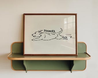 Dog Zoomies Line Art Print, Minimalist Terrier Wall Art (Digital Download)