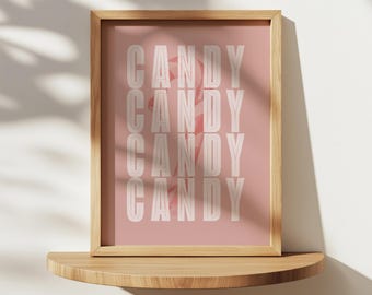 Pink Candy Cane Christmas Print: Sweet Kitchen Wall Art (Digital Download)