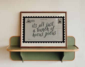 Hocus Pocus Halloween Art Printable, Vintage Spooky Postcard Decor (Digital Download)