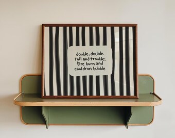 Halloween Striped Print, Double Toil and Trouble Typography (Digital Download)