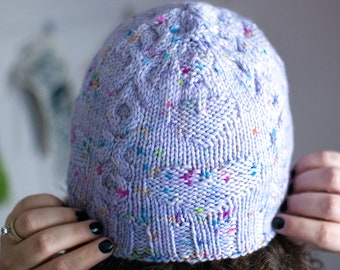 Charm, a Dungeons and Dragons-inspired hat knitting pattern for geeky knitters