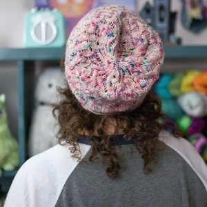 Prismatic Spray, a Dungeons & Dragons-inspired hat knitting pattern for geeky knitters image 3